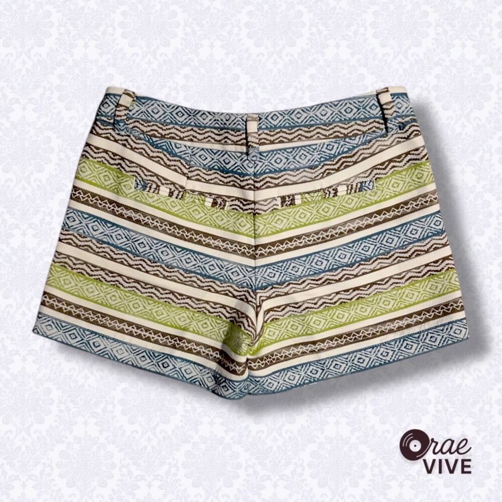 LOFT The Riviera Women's Short Size 0 Green Blue Boho Embroidery - Picture 2 of 3
